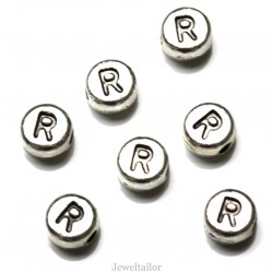 NEW! 1 Letter R Quality Silver Plated Round Alphabet Bead 7mm ~ Ideal For Occasion Name Bracelets, Card Making & Other Craft Activities
